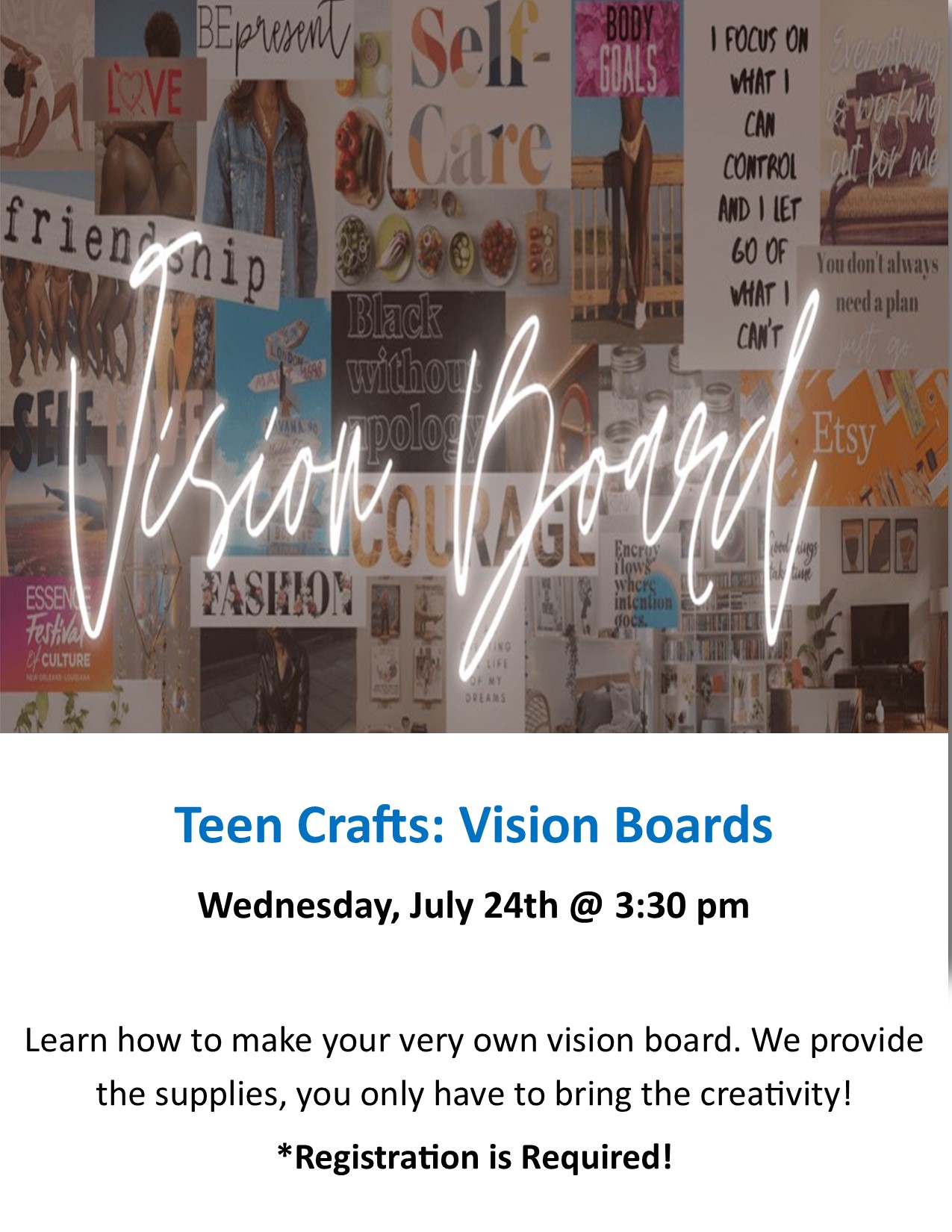 vision boards warren county memorial library warrenton nc july 2024