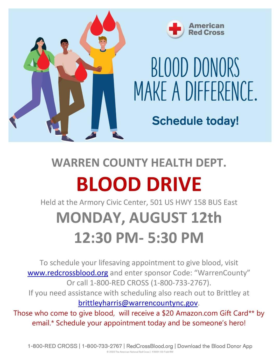 warren county health department blood drive august 12 2024