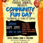 community fun day boyd and royster funeral services seven springs farm vineyard norlina nc