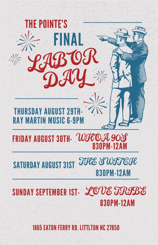 the pointe at lake gaston littleton nc live music labor day 2024