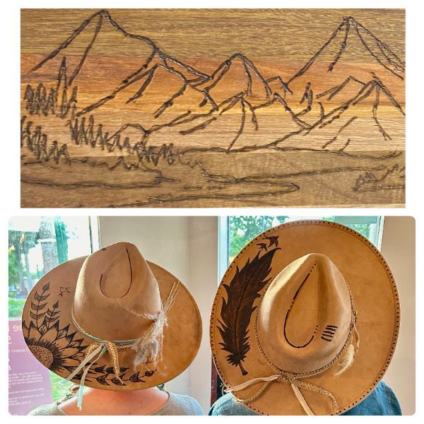 wood and hat burning pyrography warrenton nc