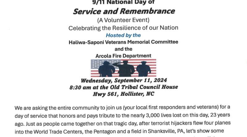 9-11 national day of remembrance haliwa saponi veterans hollister 2024