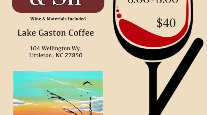 paint and sip lake gaston coffee littleton nc september 19 2024