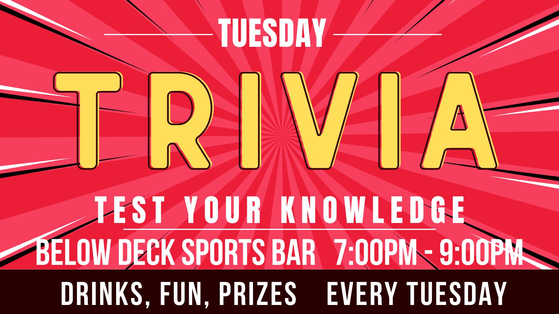 tuesday trivia below deck watersview restaurant littleton nc