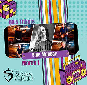 blue monday 80s tribute band march 1 acorn center littleton nc