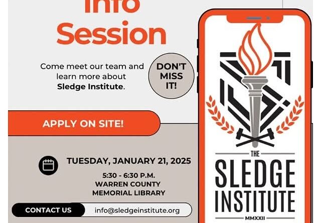 sledge institute info session warren county memorial library warrenton nc january 21 2025