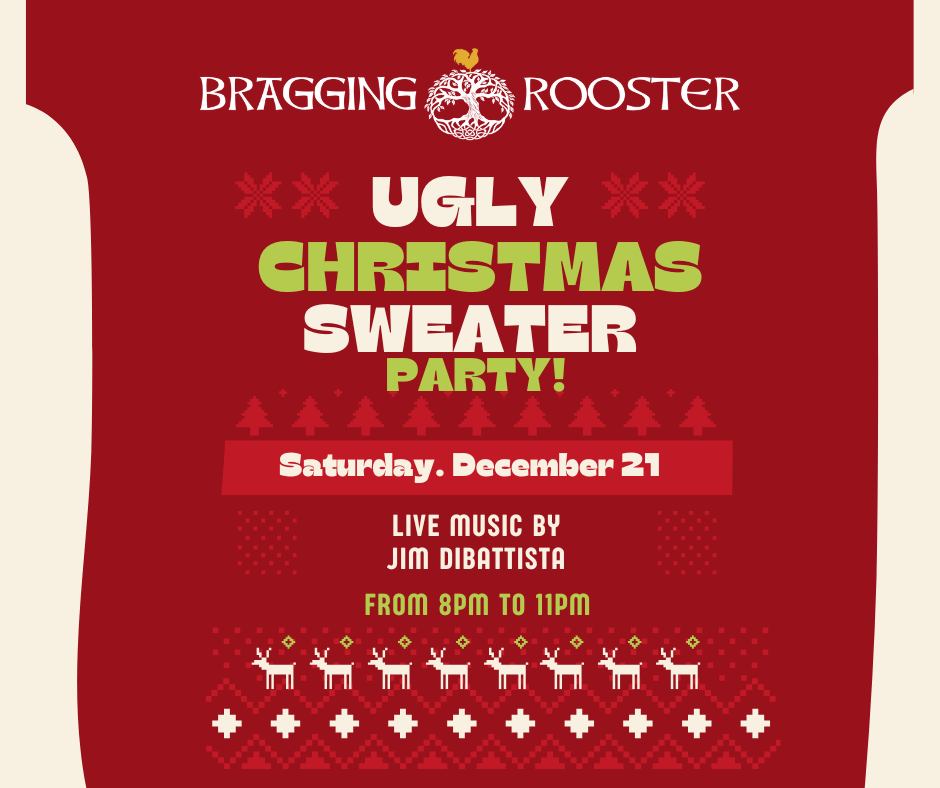 ugly christmas sweater party bragging rooster warrenton nc 2024