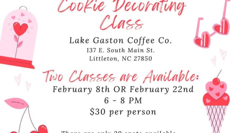 valentines day cookie decorating class lake gaston coffee seven friends cookie co littleton nc