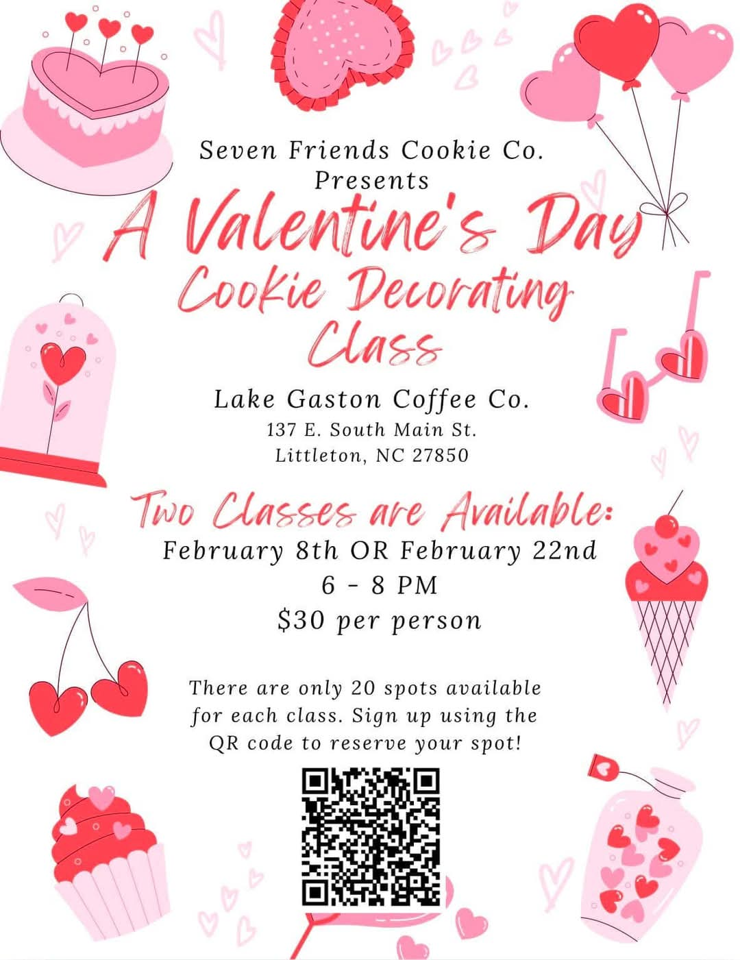 valentines day cookie decorating class lake gaston coffee seven friends cookie co littleton nc