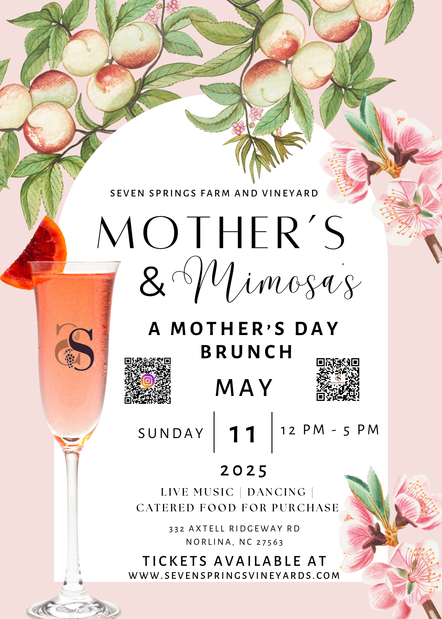 mothers and mimosas mothers day brunch seven springs farm and vineyard 2025