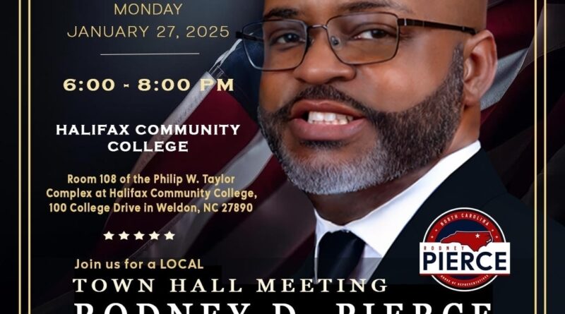 rodney d pierce town hall meeting halifax community college january 27 2025