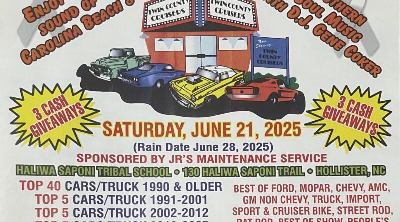 Twin County Cruisers Haliwa Saponi Tribal School Hollister NC June 21 2025