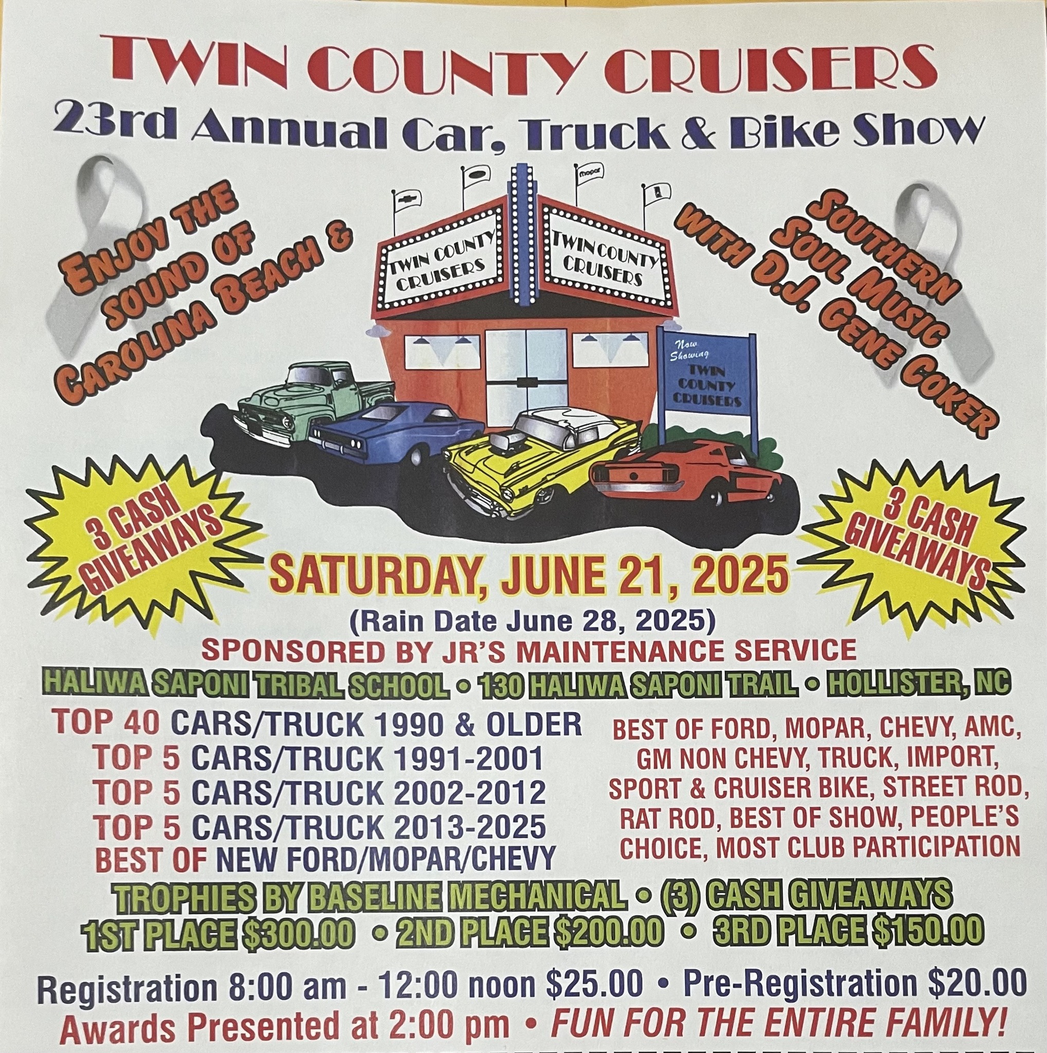 Twin County Cruisers Haliwa Saponi Tribal School Hollister NC June 21 2025
