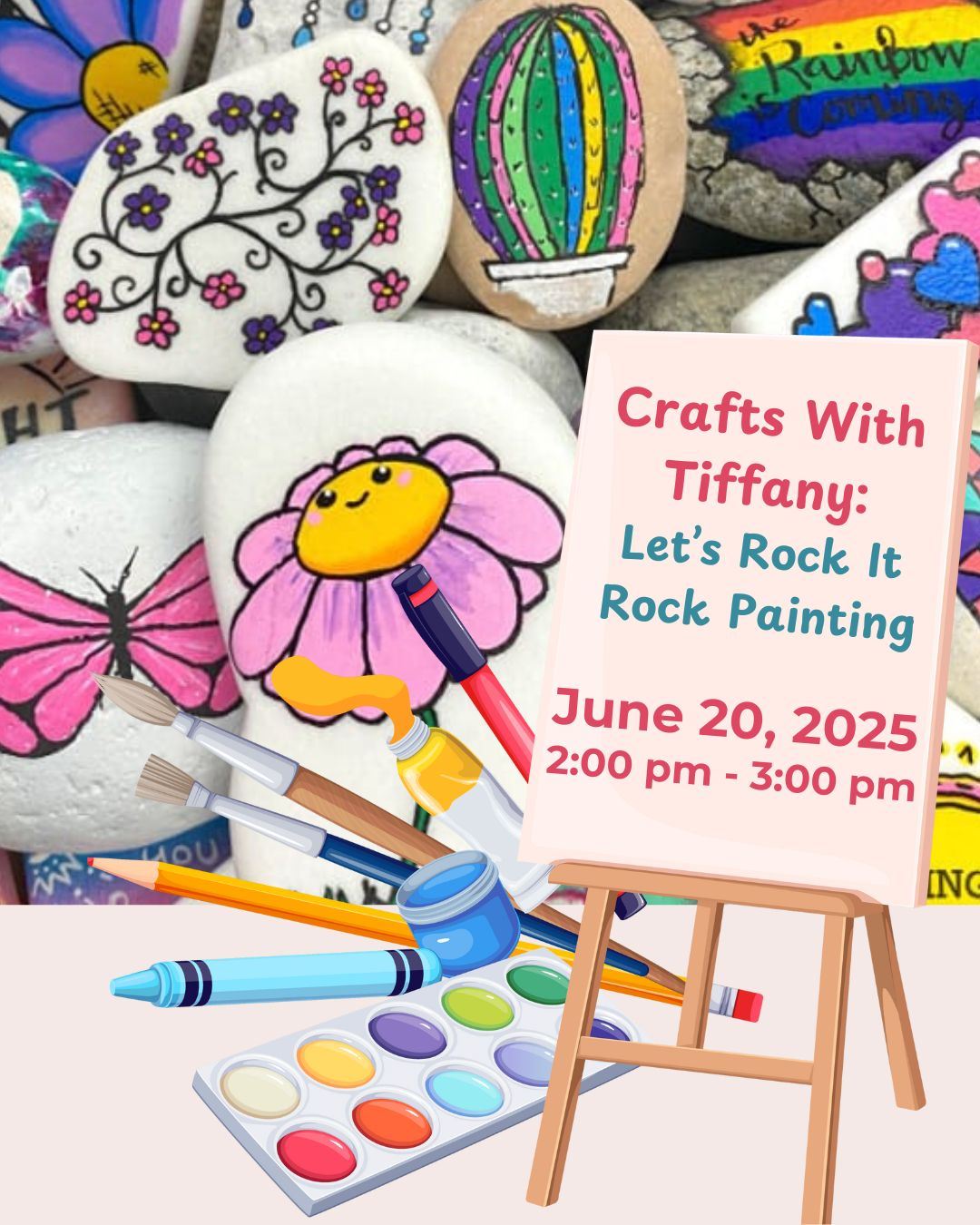 crafts with tiffany rock painting warren county memorial library warrenton nc june 2025