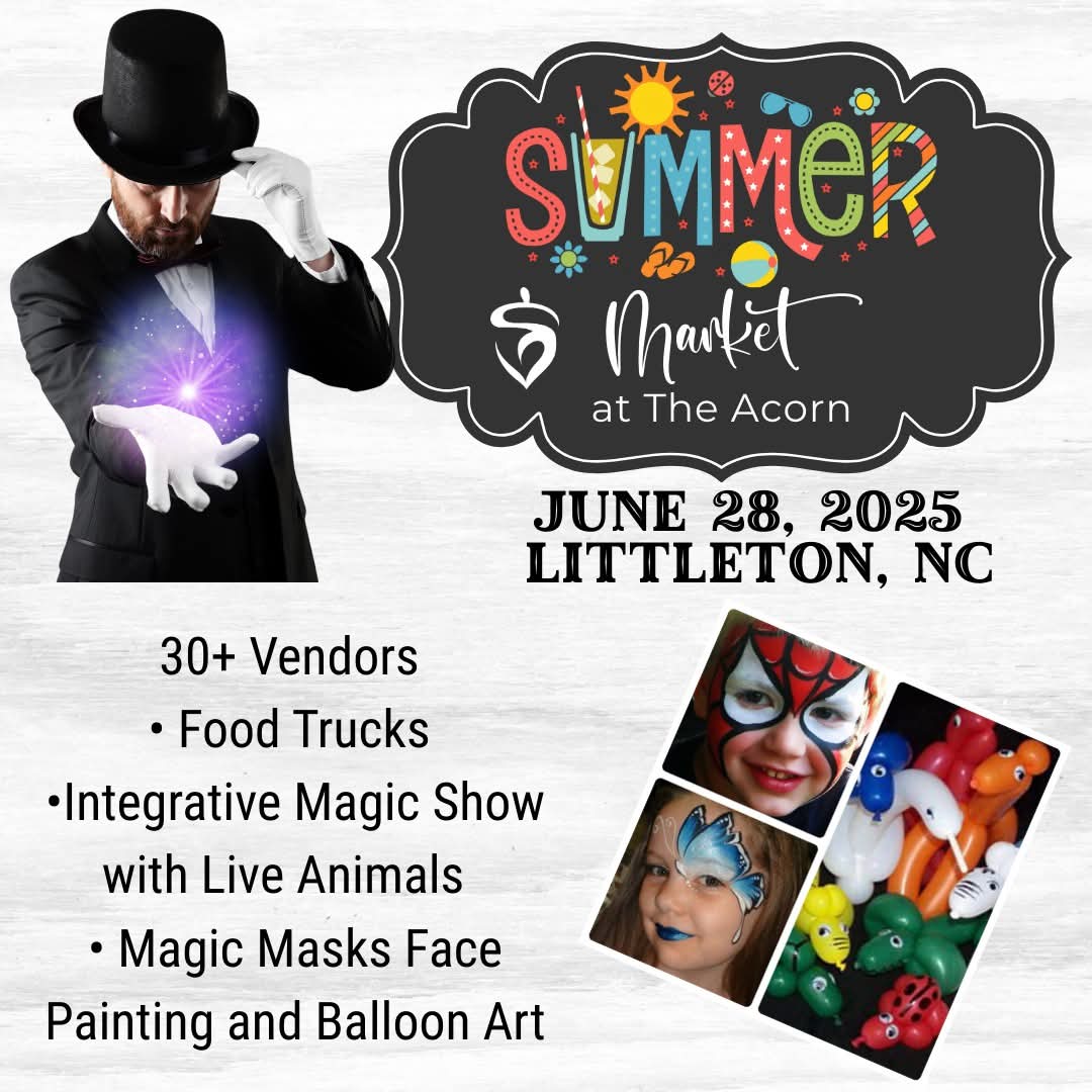 summer market at acorn center littleton nc june 2025
