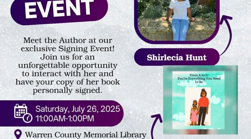 Shirlecia Hunt From A to Z Book Signing Warren County Memorial Library Warrenton NC
