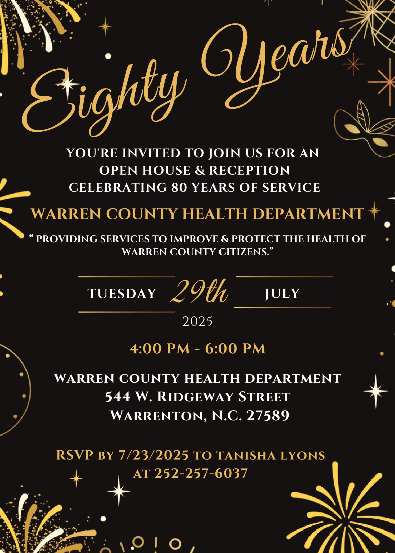 Warren County Health Department 80 Years of Service Celebration Warrenton NC