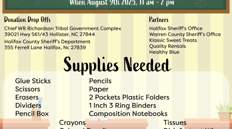 back to school festival chief wr richardson tribal hollister nc august 9 2025