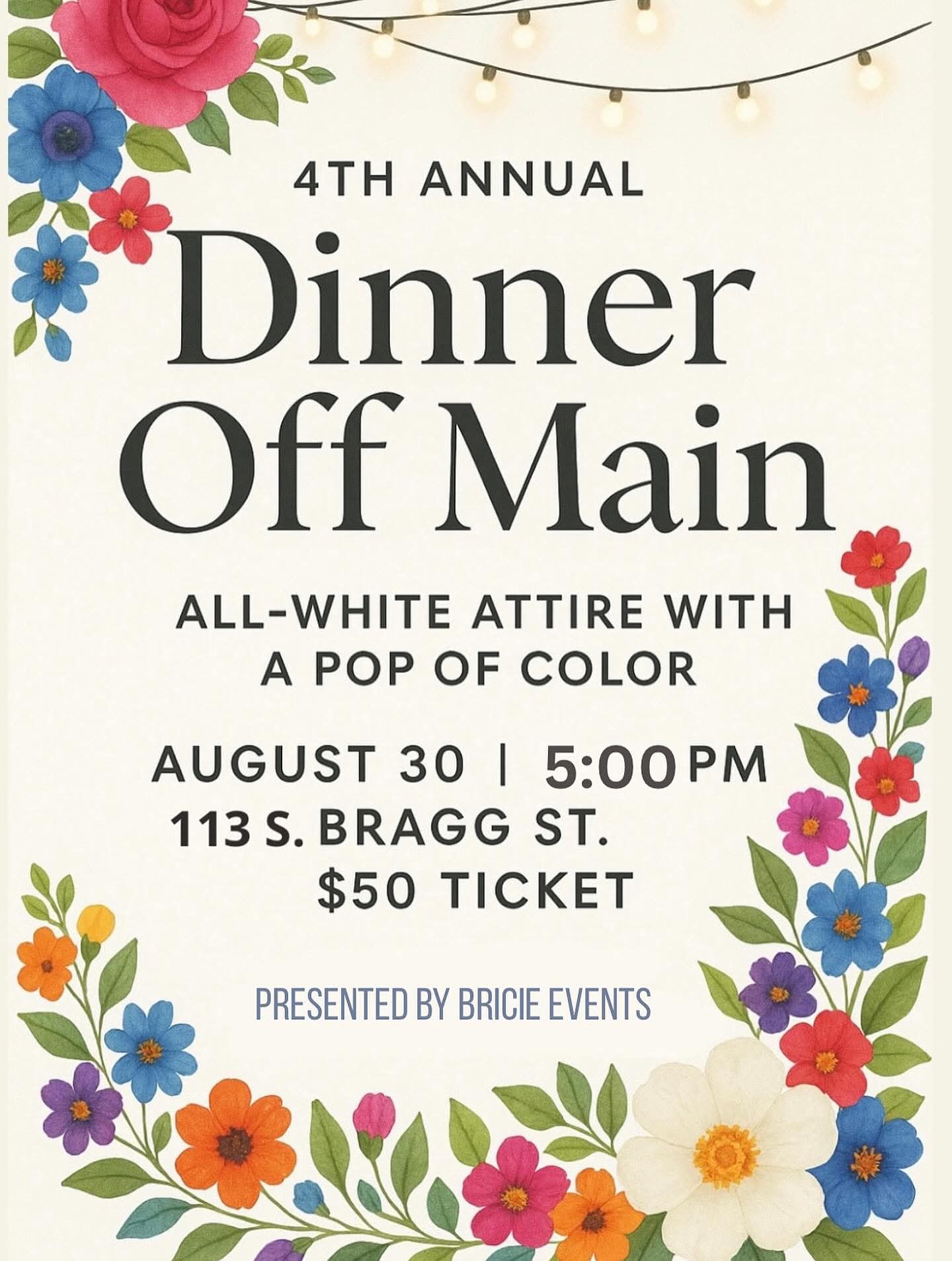 dinner off main bricie events warrenton nc 2025