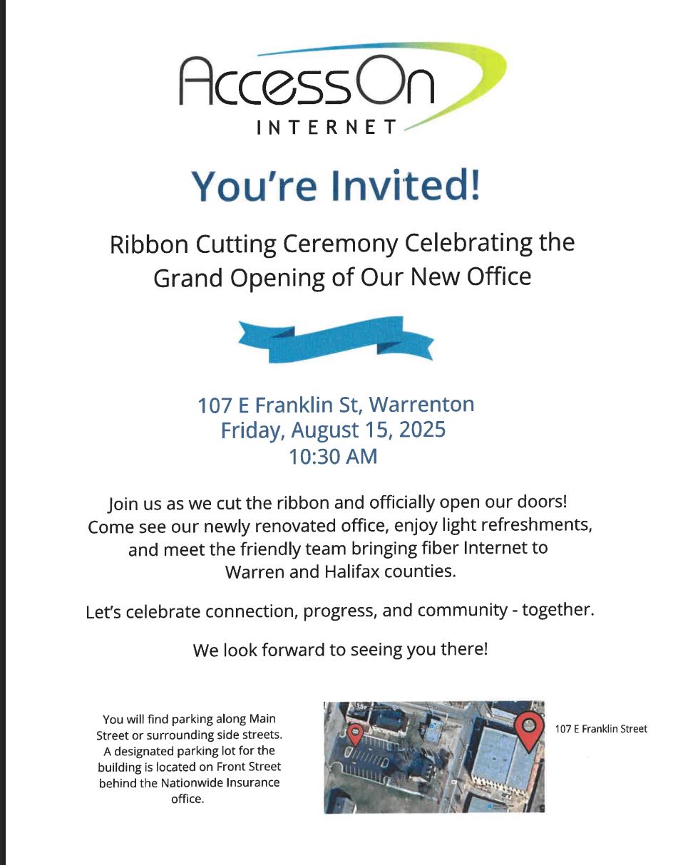 access on ribbon cutting warrenton nc august 15 2025