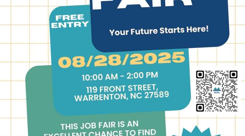 warren county memorial library job resource fair warrenton nc august 2025
