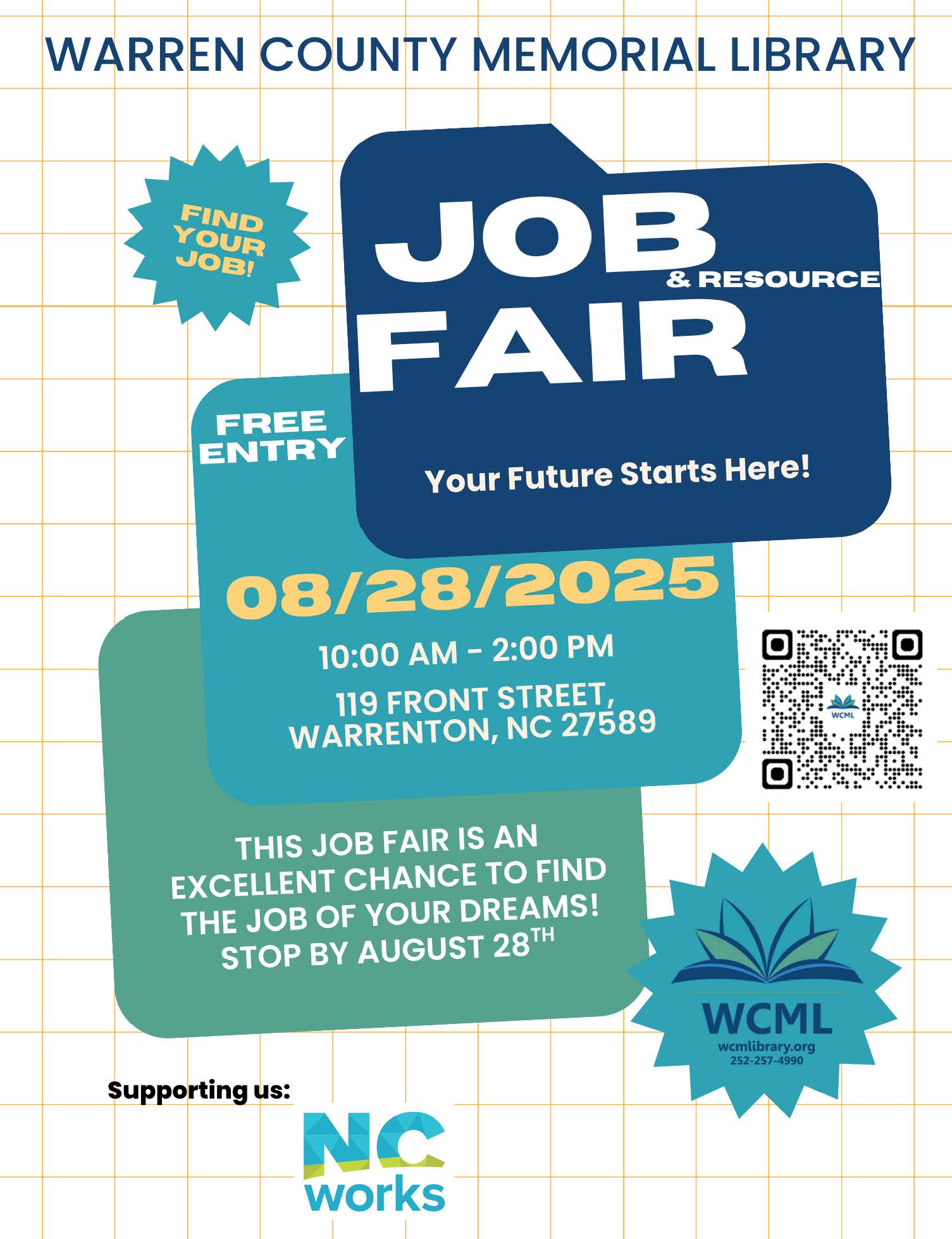 warren county memorial library job resource fair warrenton nc august 2025