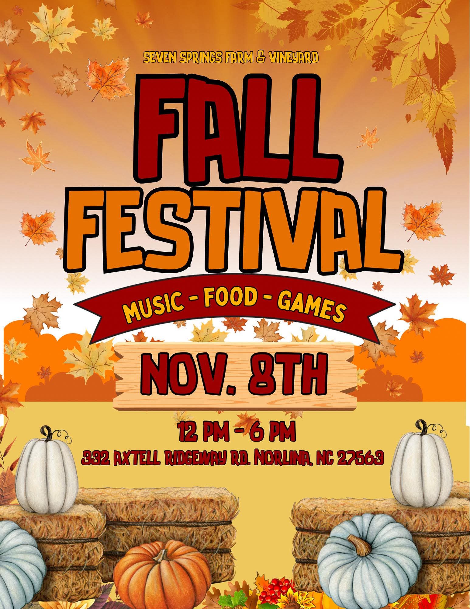 Fall Festival seven Springs Farms and Vineyard