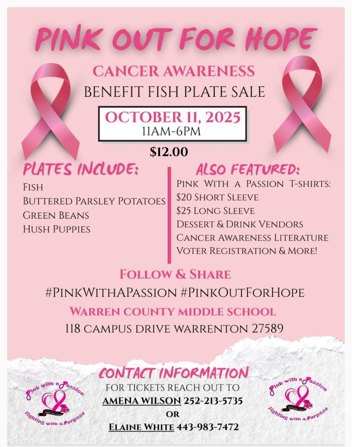 Pink With a Passion fish fry oct 2025