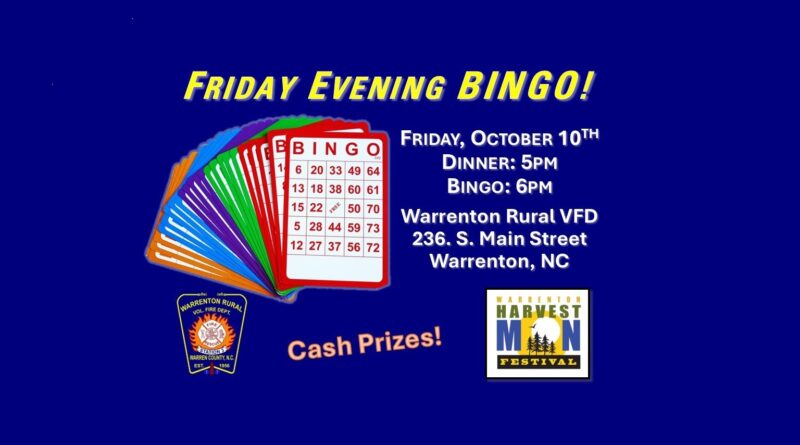 friday night bingo warrenton rural volunteer fire department october 2025