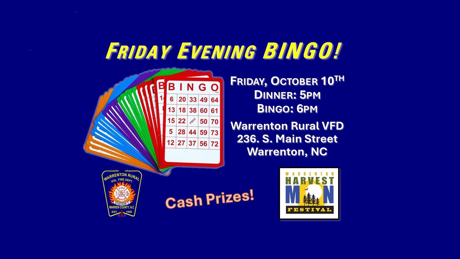 friday night bingo warrenton rural volunteer fire department october 2025