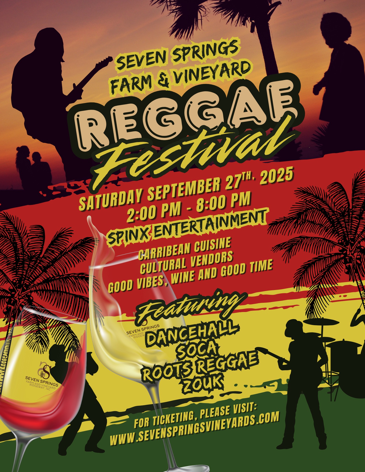 reggae festival seven springs farm and vineyard norlina nc september 2025