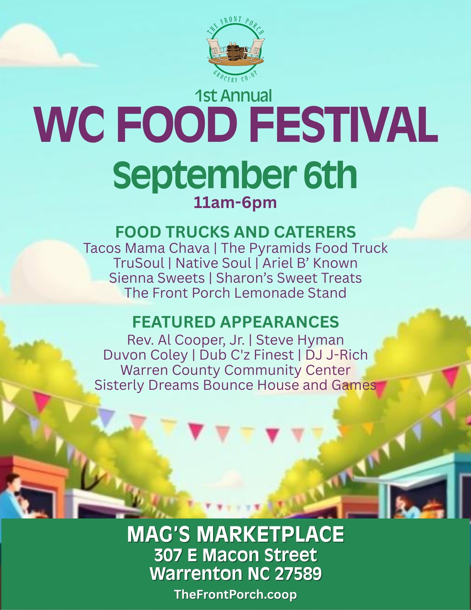 wc food festival warren county front porch grocery co-op warrenton nc sept 2025