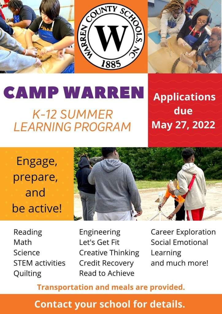 camp warren summer programs warren county schools 2022