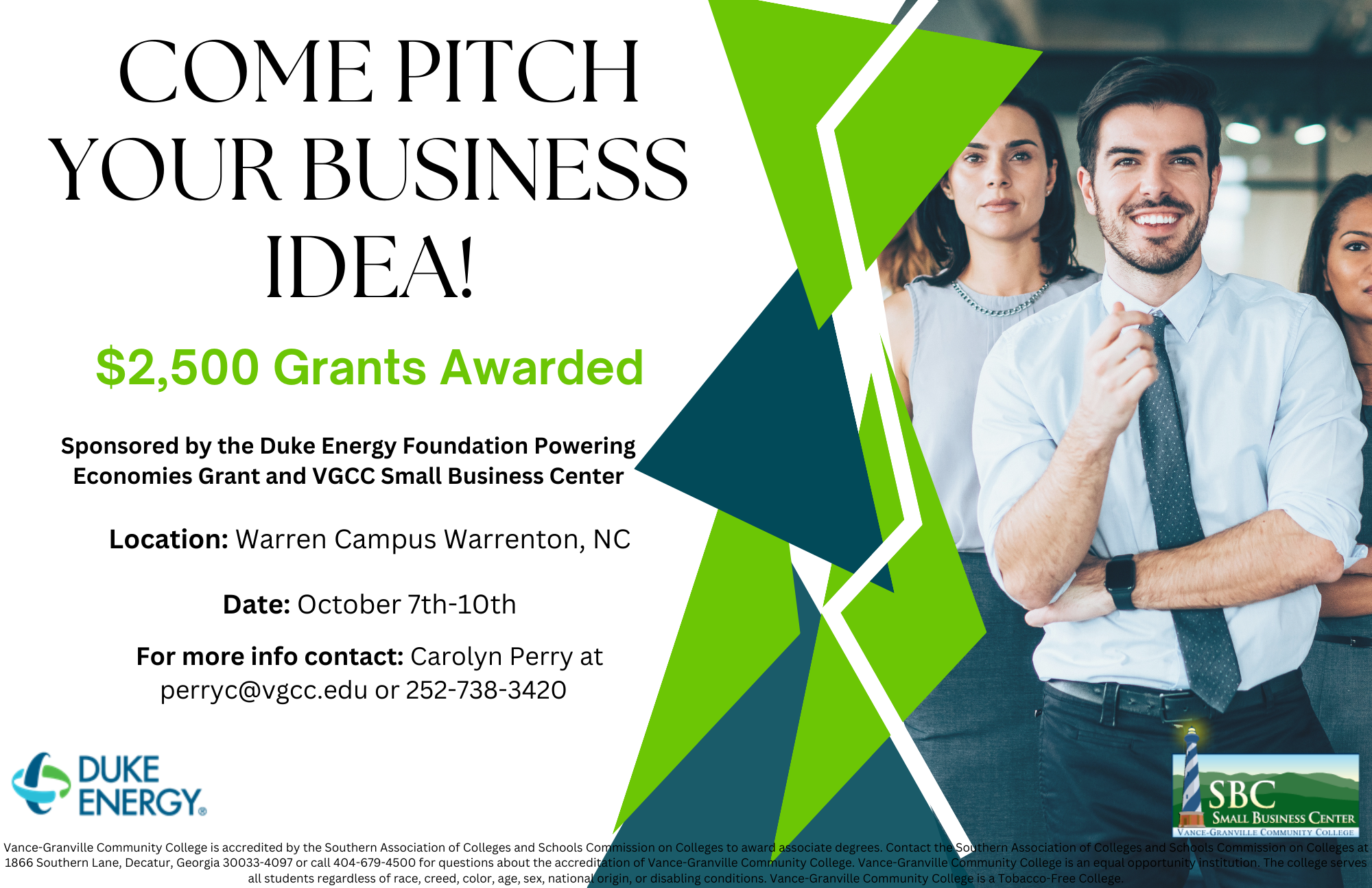 pitch your business flyer warren campus