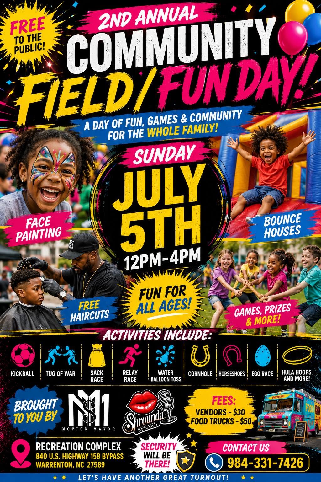 2nd annual community field fun day warrenton nc july 5 2026