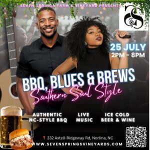 bbq blues brews seven springs farm and vineyard norlina nc july 2026