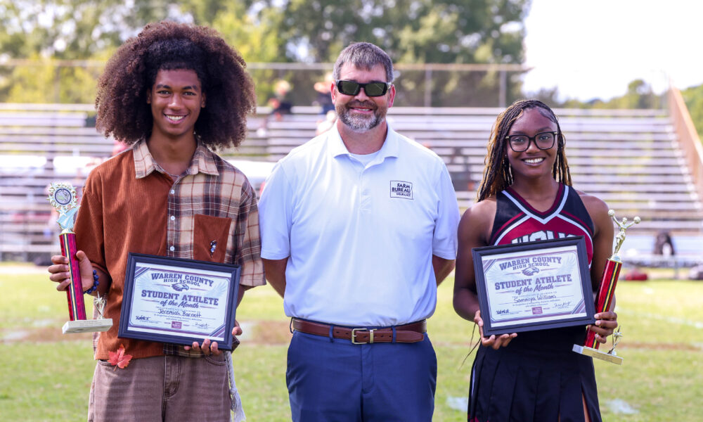 Jeremiah Barnett Samaiya Williams Student Athletes NC Farm Bureau September 2026 Warren County Doniphan Browder